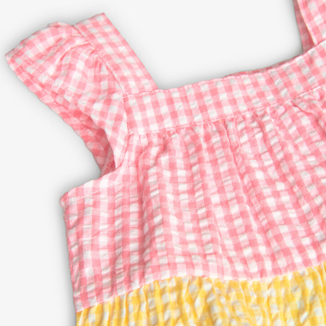 Vestito in popeline con design a quadretti