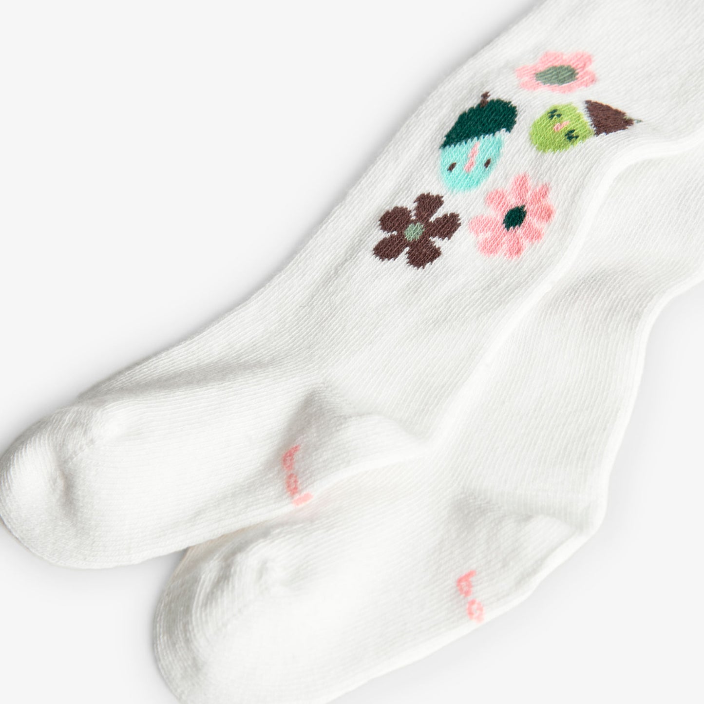 Calzamaglia collant neonata in maglia rosa con fiori