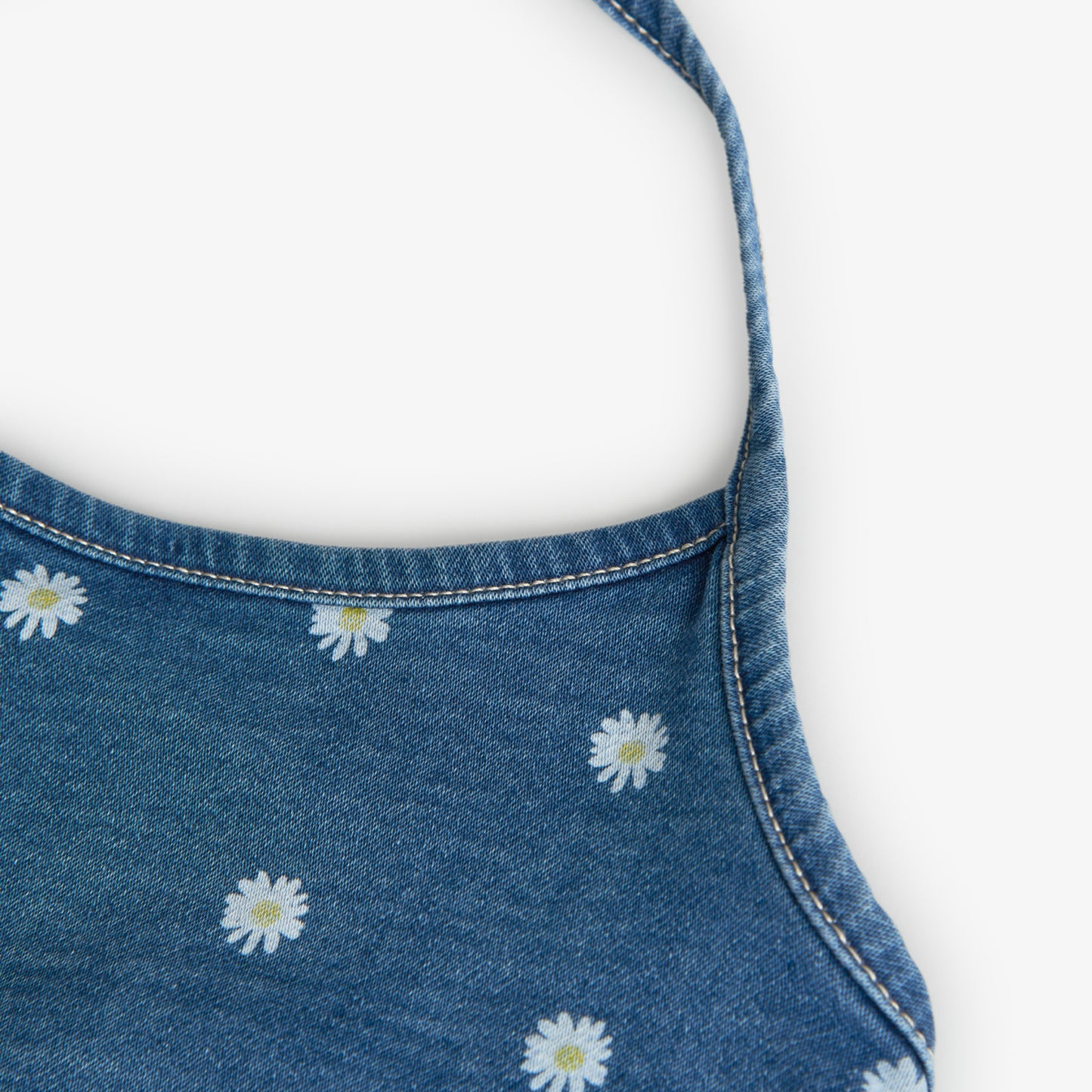 Top denim in jersey da bambina blu