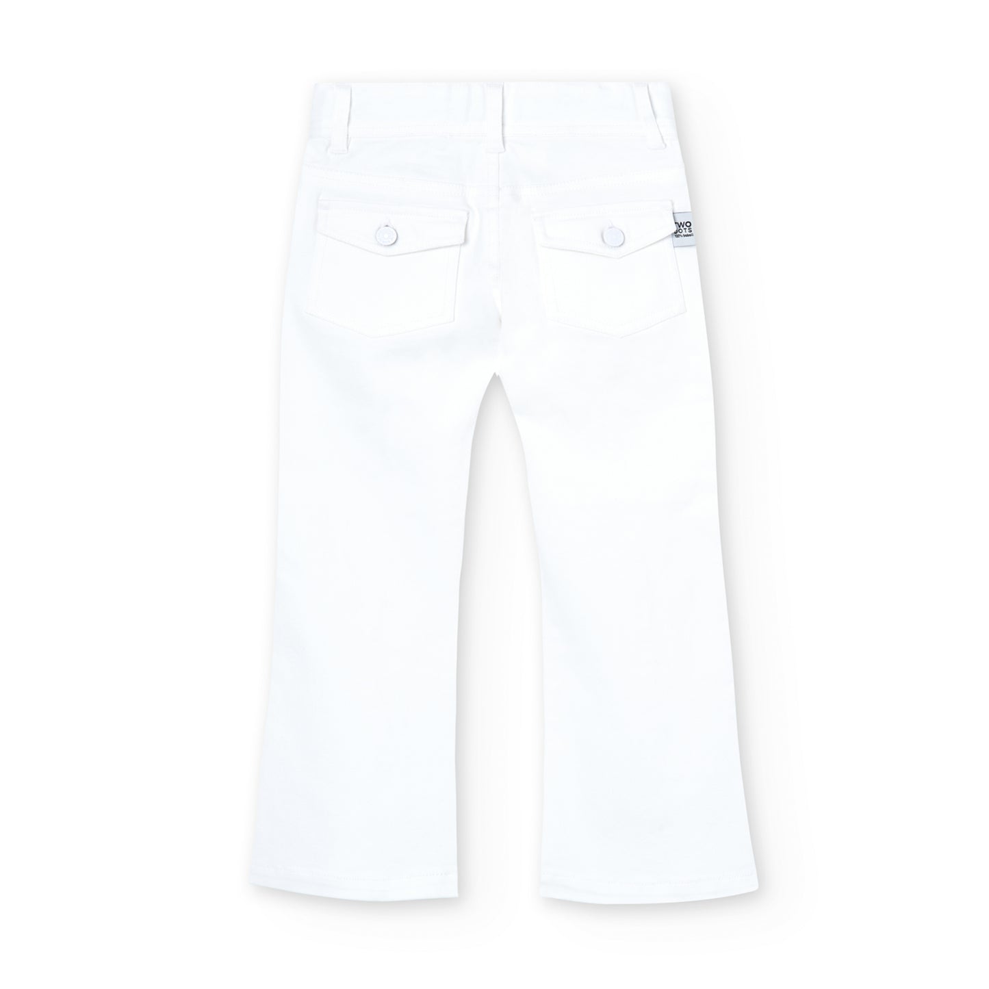Pantaloni in sarge elasticizzati da bambina bianchi