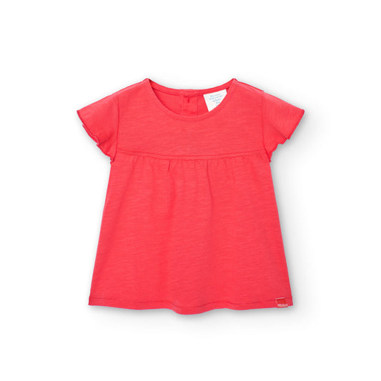 Maglietta in jersey flammé da bambina rossa