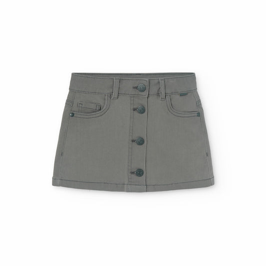 Gonna in jeans denim elasticizzato bambina, grigio