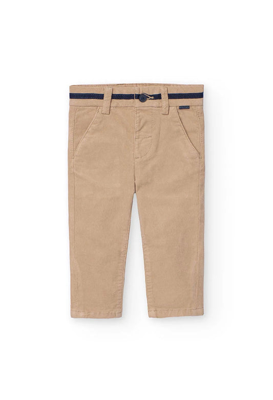 Pantaloni in microvelluto a coste per bambino beige