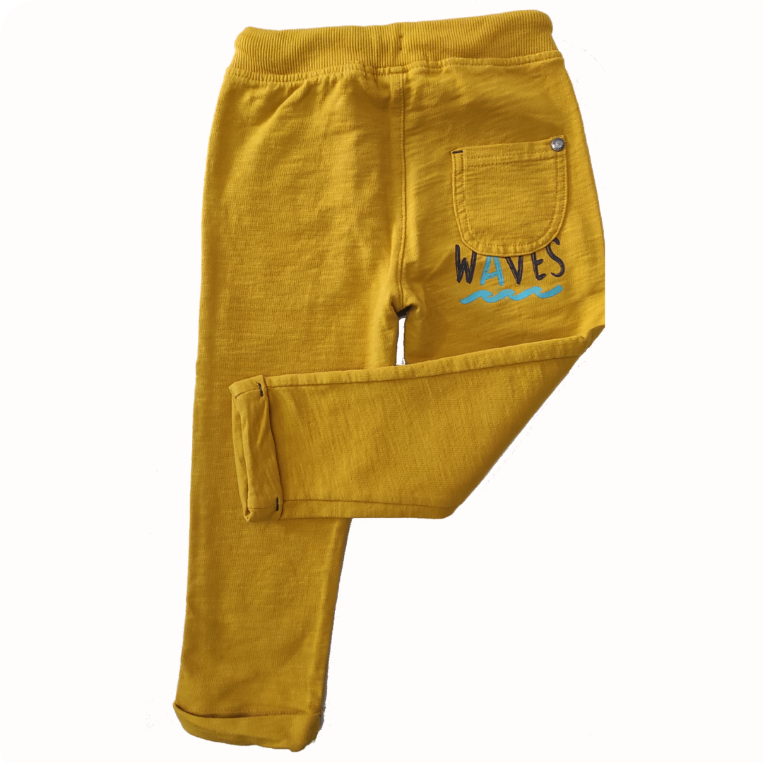 Pantaloni cotone bambino giallo ocra