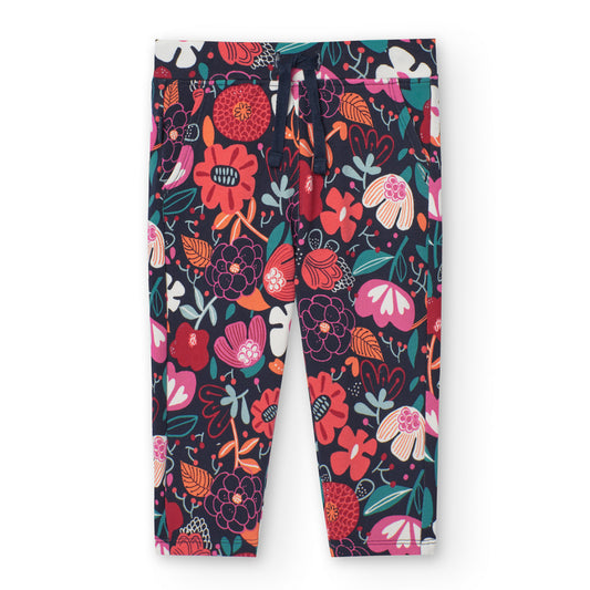 Pantaloni in felpa bambina con stampa floreale