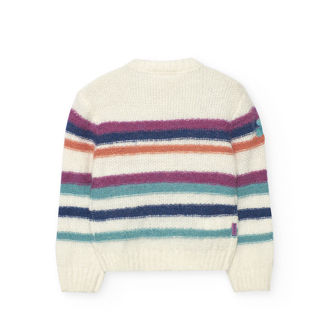 Maglione bambina bianco con fiori