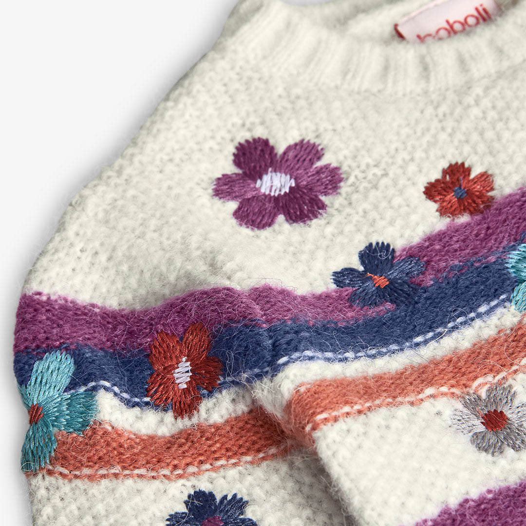 Maglione bambina bianco con fiori