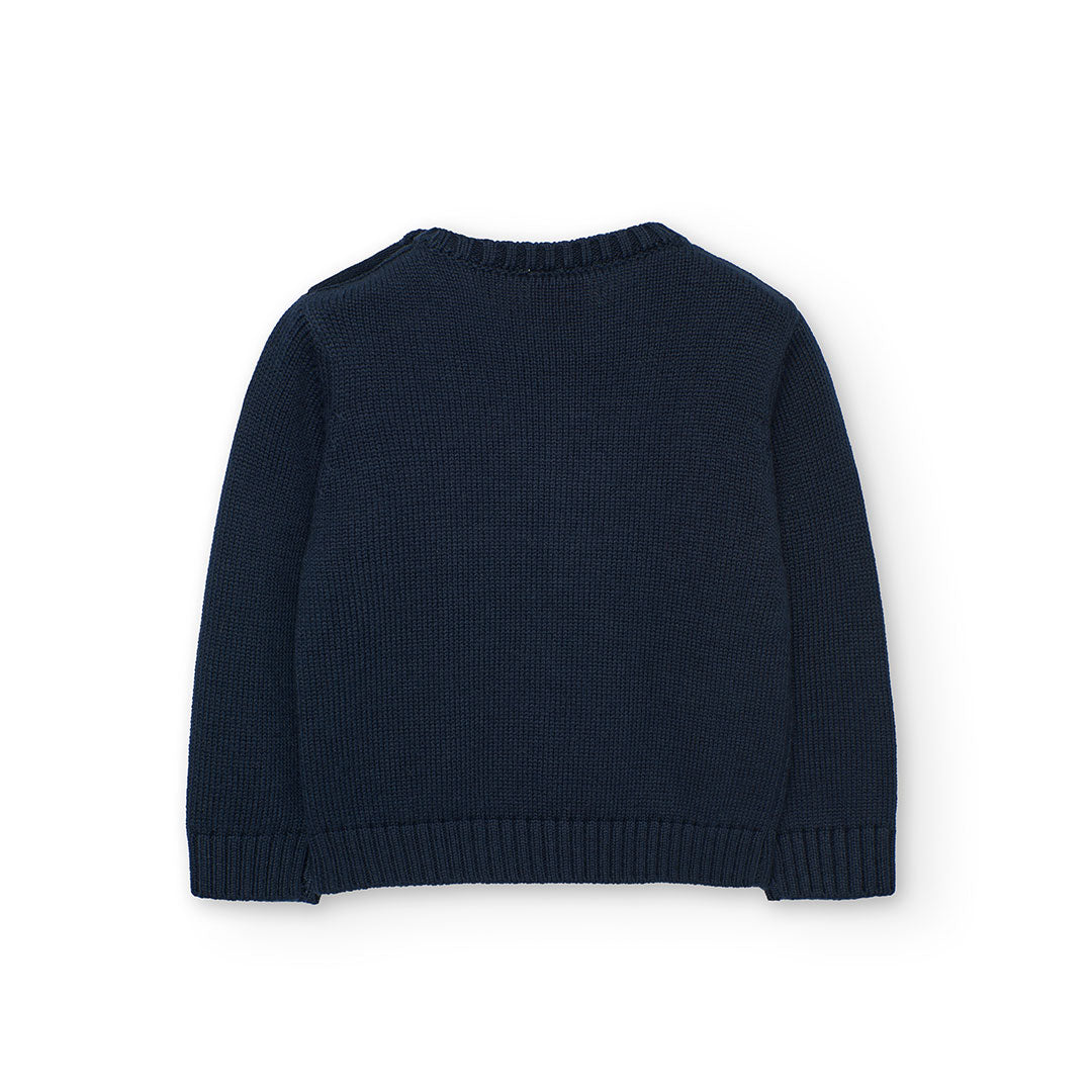 Maglione bambino in maglia blu navy