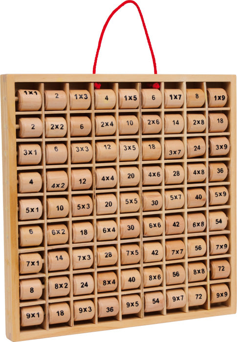Tabella didattica in legno per le moltiplicazioni