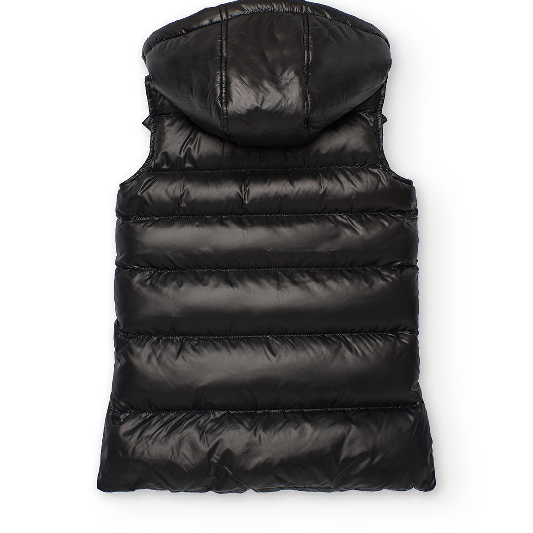 Gilet bambina tessuto tecnico nero