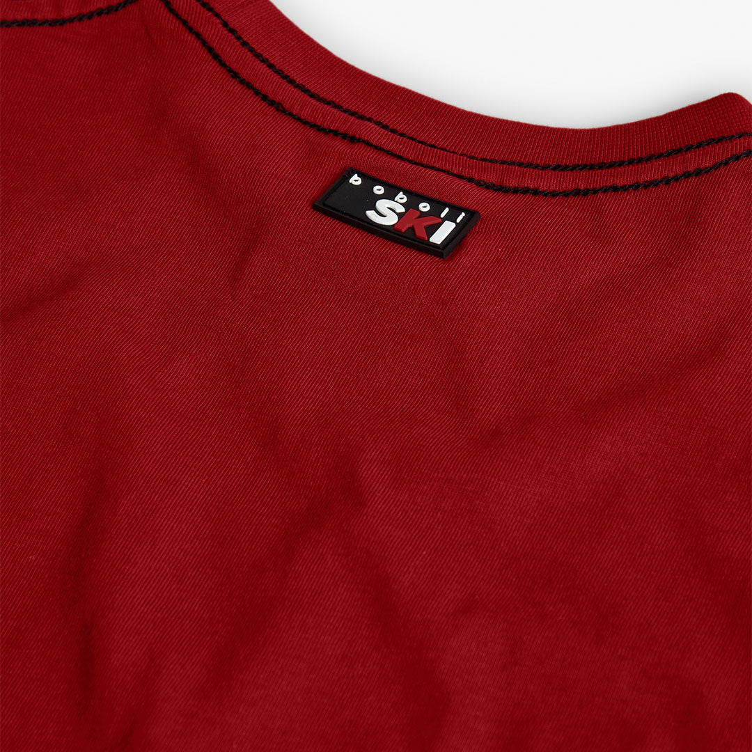 Maglietta bambino in cotone rosso "snow"