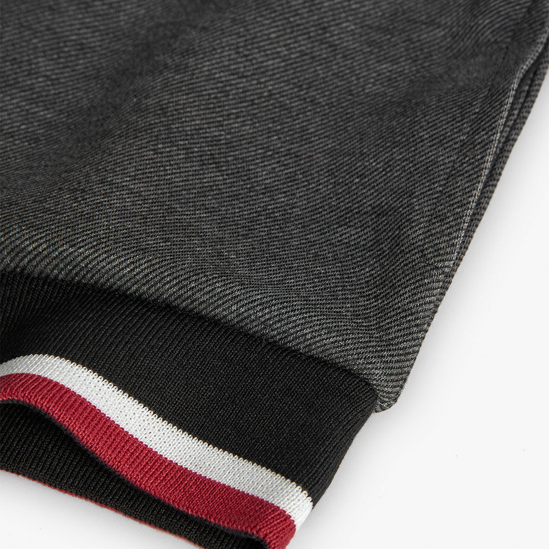 Felpa bambino nera bordo rosso e bianco