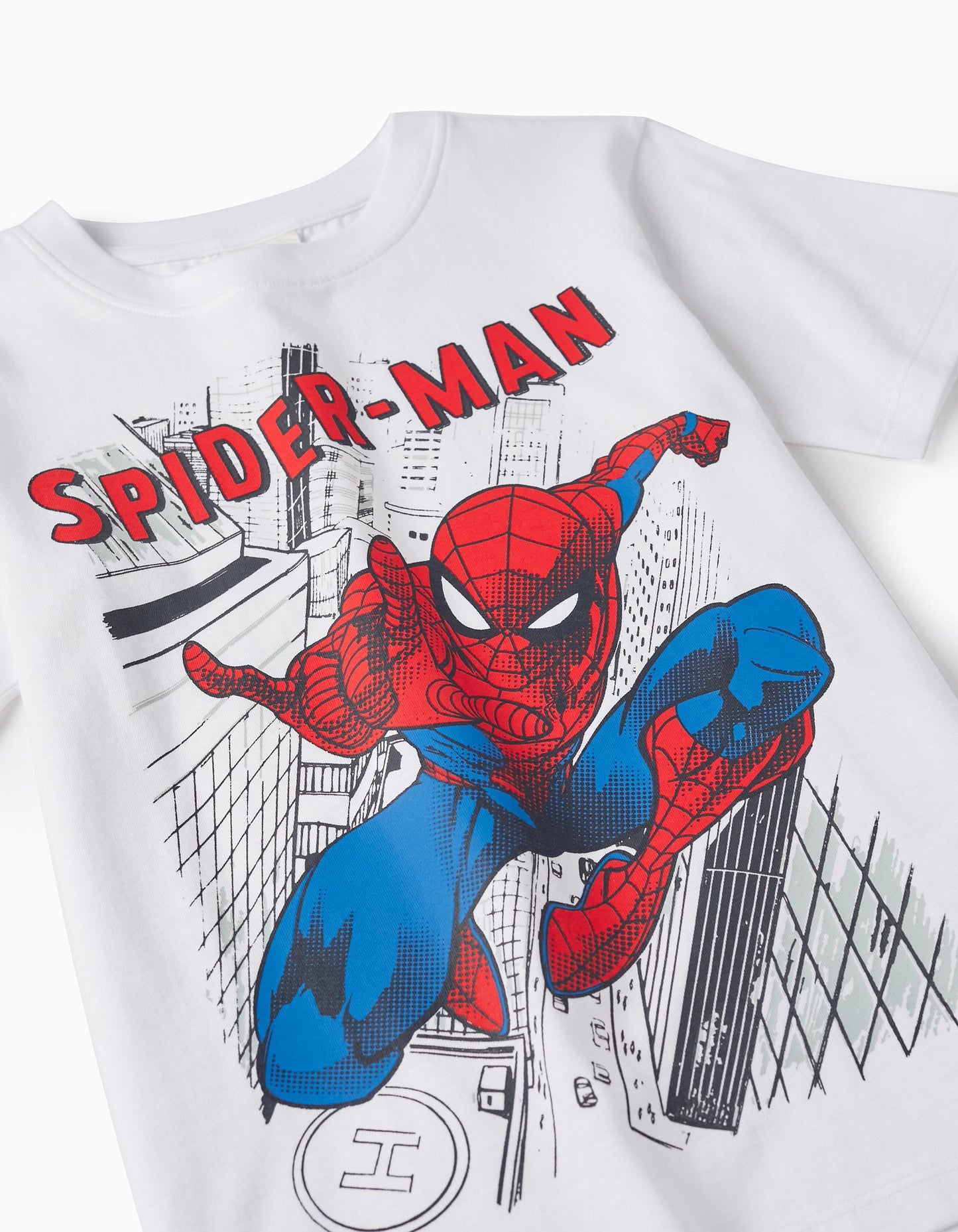 Maglietta in cotone per bambino "Spiderman" bianco