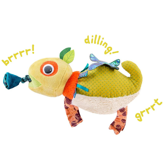 Peluche sonaglio camaleonte con tremolino