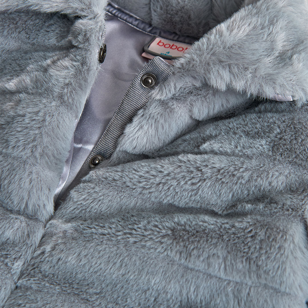 Giacca pelo ecologica bambina grigio