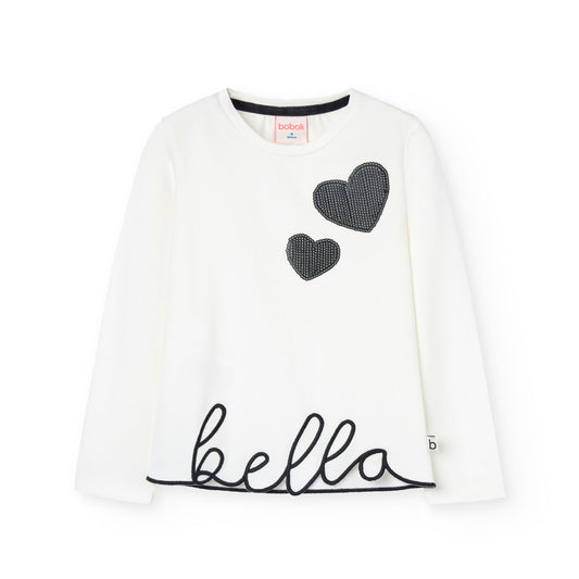 Maglietta a maglia "bella" da bambina, bianco