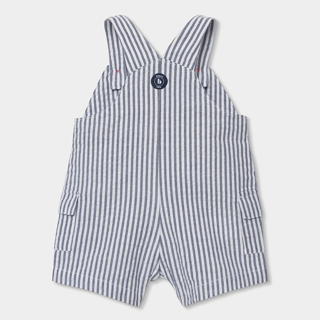 Completo salopette e body neonato cotone bianco blu