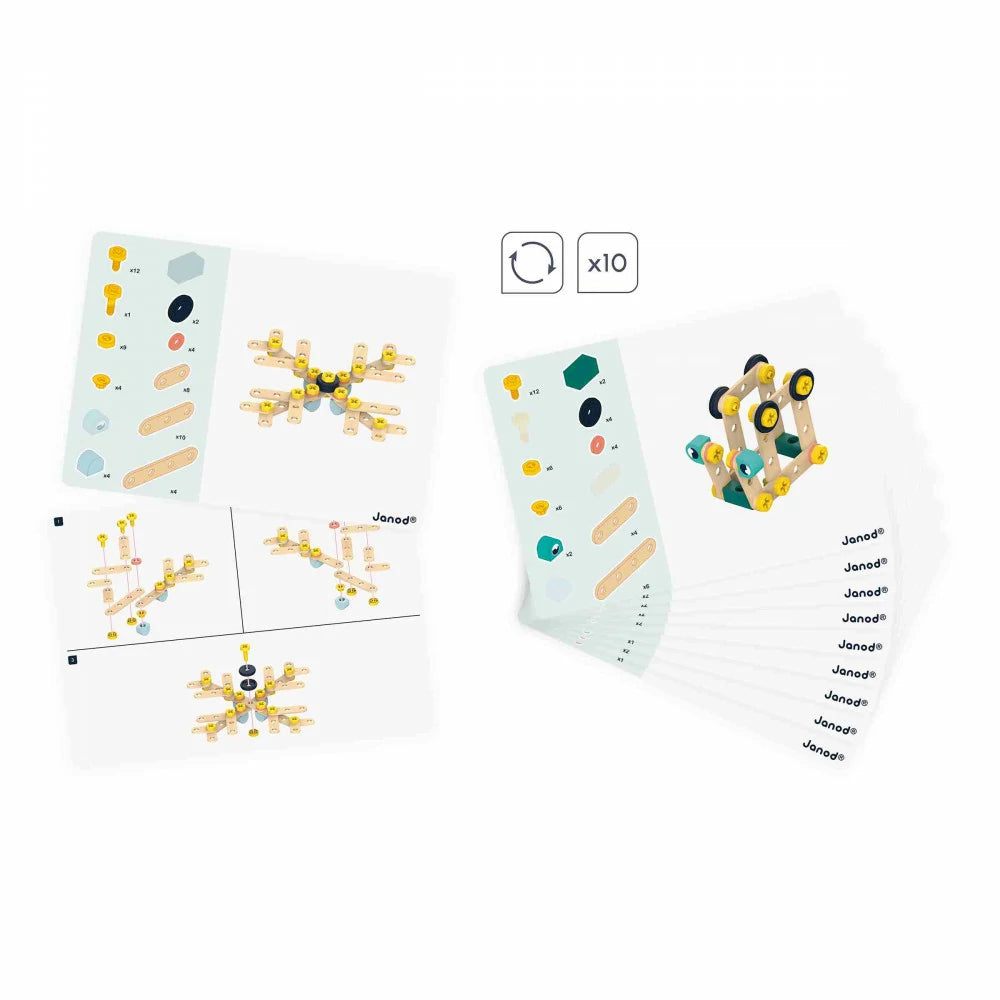 Kit costruzioni bricolage- set 100 pezzi legno