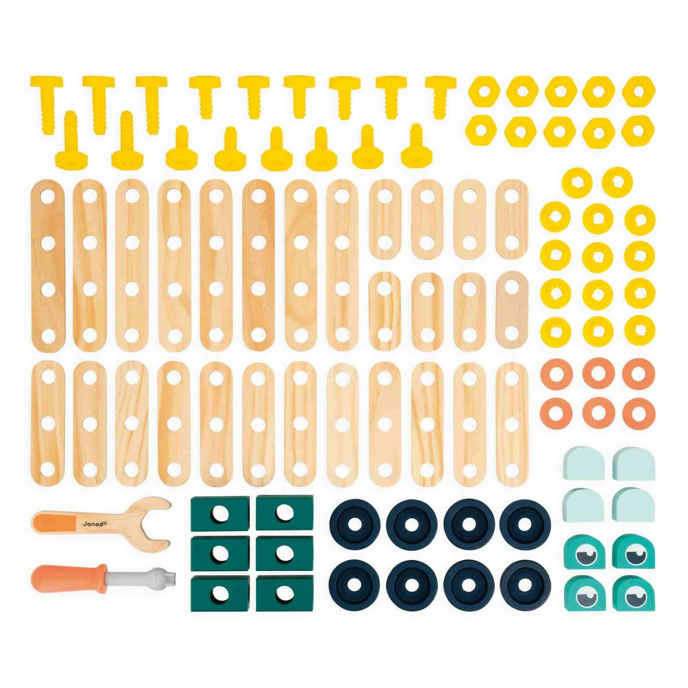 Kit costruzioni bricolage- set 100 pezzi legno