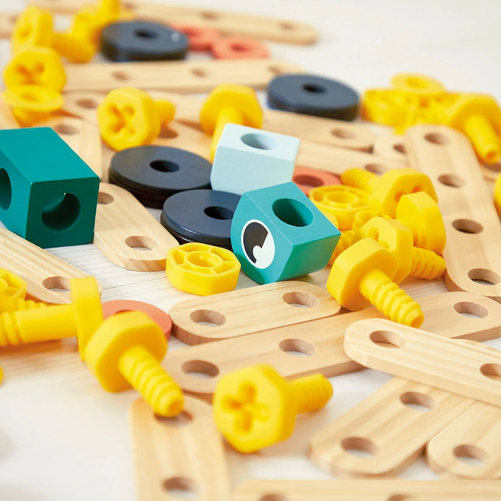 Kit costruzioni bricolage- set 100 pezzi legno
