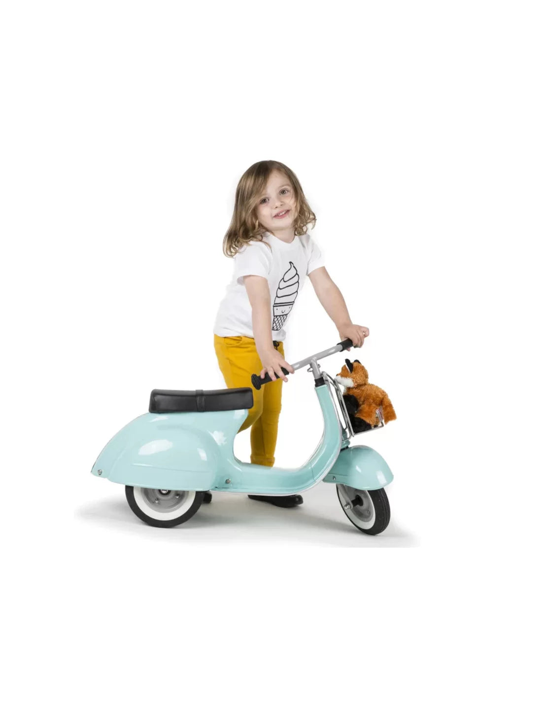 Ambosstoys - PRIMO Scooter cavalcabile artigianale in metallo - colore turchese