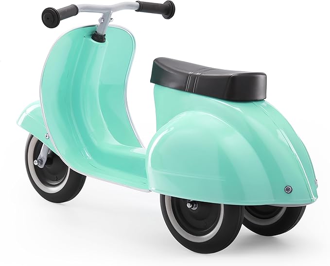 Ambosstoys - PRIMO Scooter cavalcabile artigianale in metallo - colore turchese