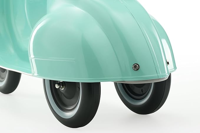 Ambosstoys - PRIMO Scooter cavalcabile artigianale in metallo - colore turchese