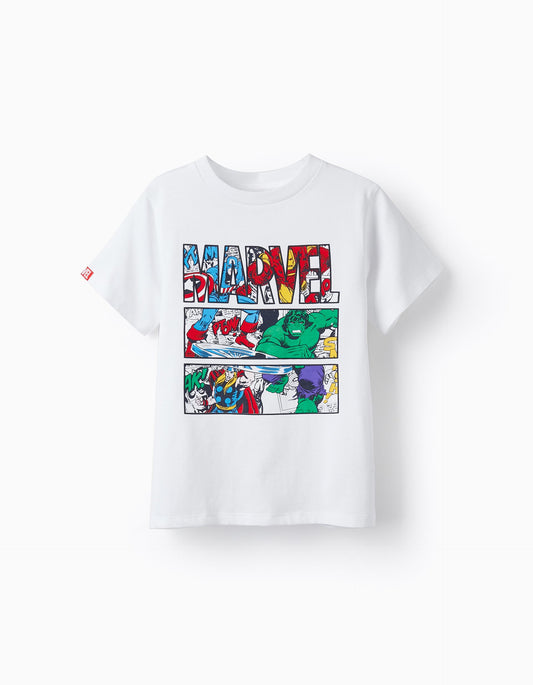 Maglietta in cotone per bambino "Marvel - The avengers" bianco