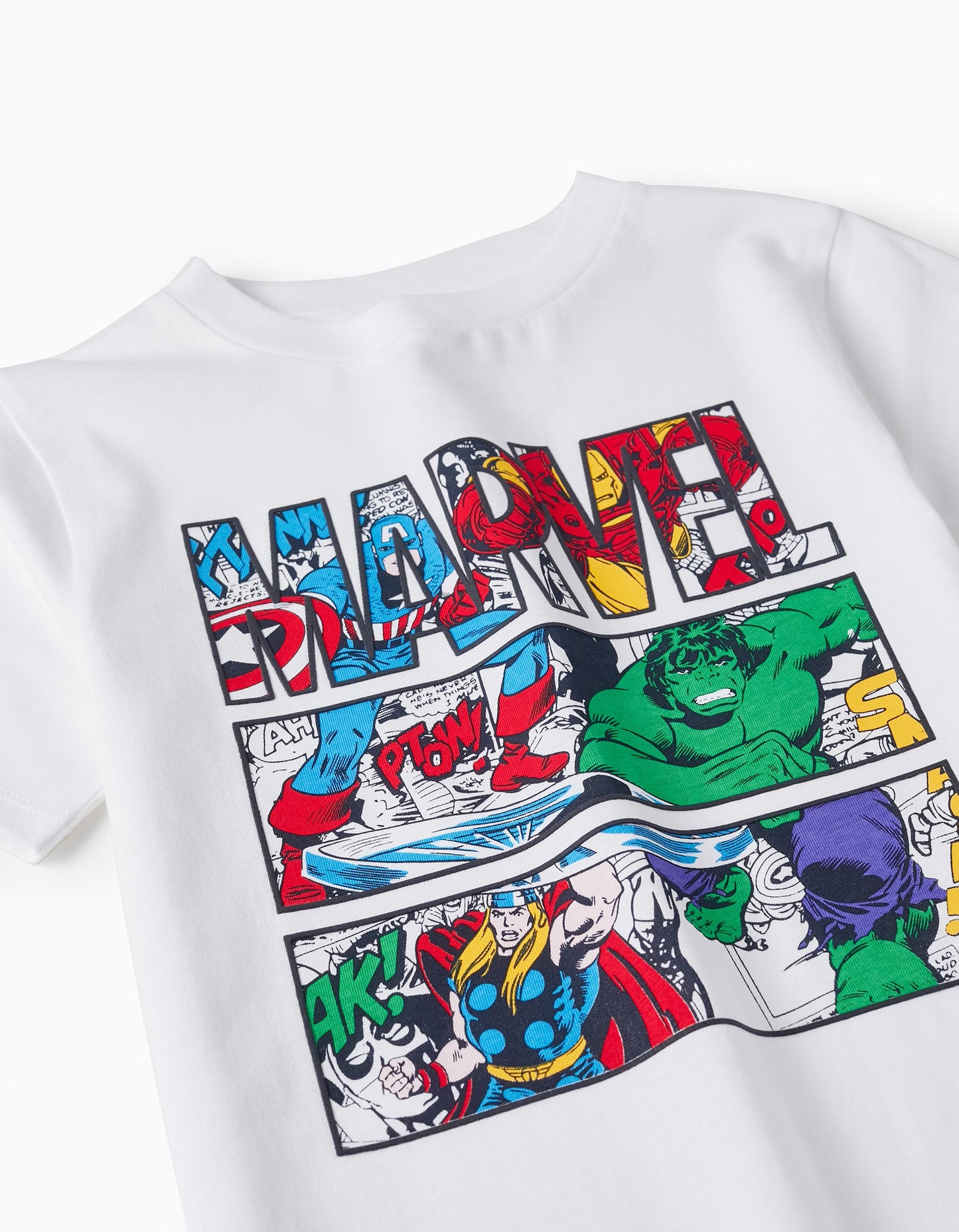 Maglietta in cotone per bambino "Marvel - The avengers" bianco