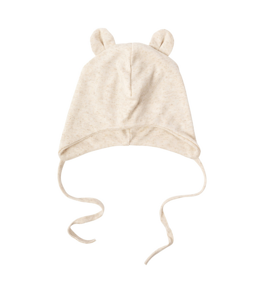 Cappello in lana merino/seta con orecchie a forma di orsacchiotto
