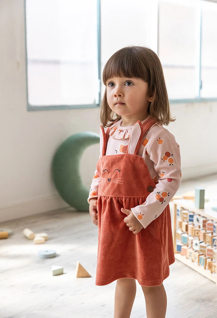 Completo neonata coniglietti arancione