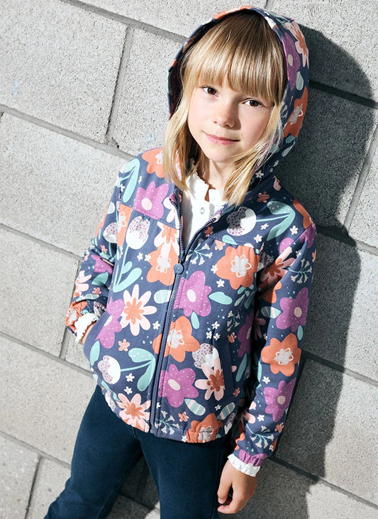 Felpa bambina a fiori