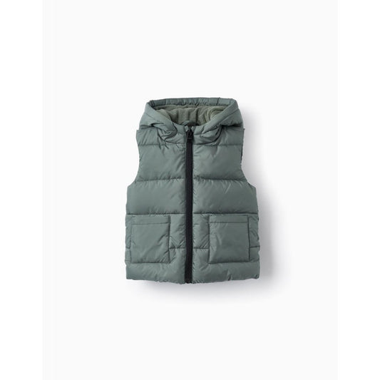 Gilet neonato verde interno in pile