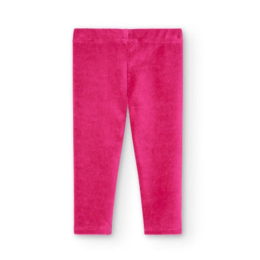 Leggings velluto fucsia bambina