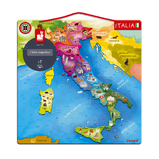 Mappa d'Italia Magnetica 20 pezzi (legno)