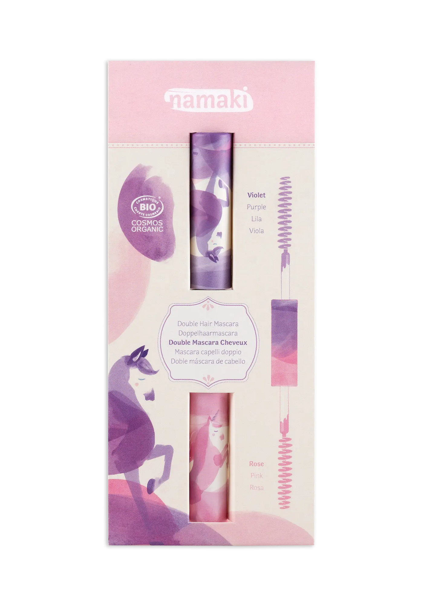 Mascara per capelli Doppio applicatore - Rosa - Viola
