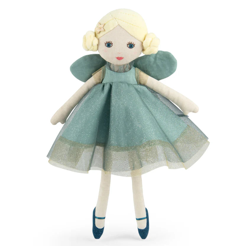 Ondine Fata grande in stoffa verde-azzurro