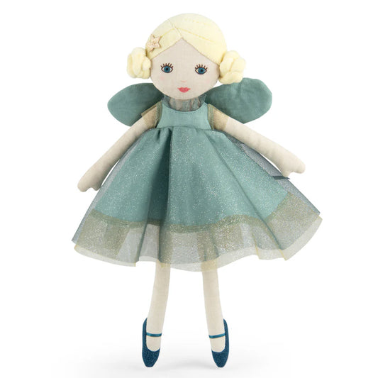 Ondine Fata grande in stoffa verde-azzurro