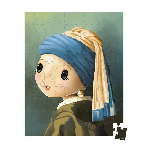 Puzzle ispirato a Vermeer la ragazza con l'orecchino di perla (100 pezzi)
