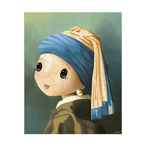 Puzzle ispirato a Vermeer la ragazza con l'orecchino di perla (100 pezzi)